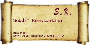 Sebő Konstantina névjegykártya